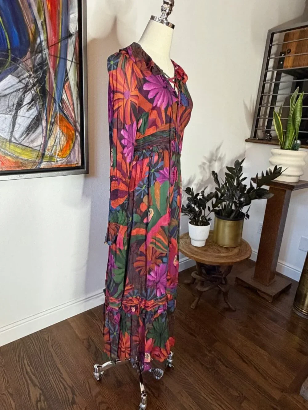 β¨ NWT FARM Rio "Bird Flowers" Maxi Dress β SOLD OUT Print β Size M NEWβ¨ - Picture 13 of 16